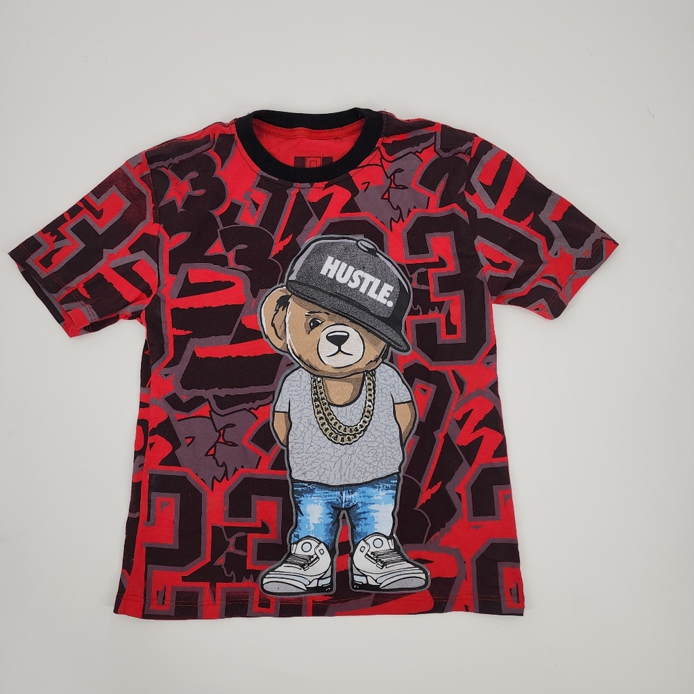 Og Hustle Bailey Apparel Size Biys Medium Red Shirt With Bear Number 23Very goo